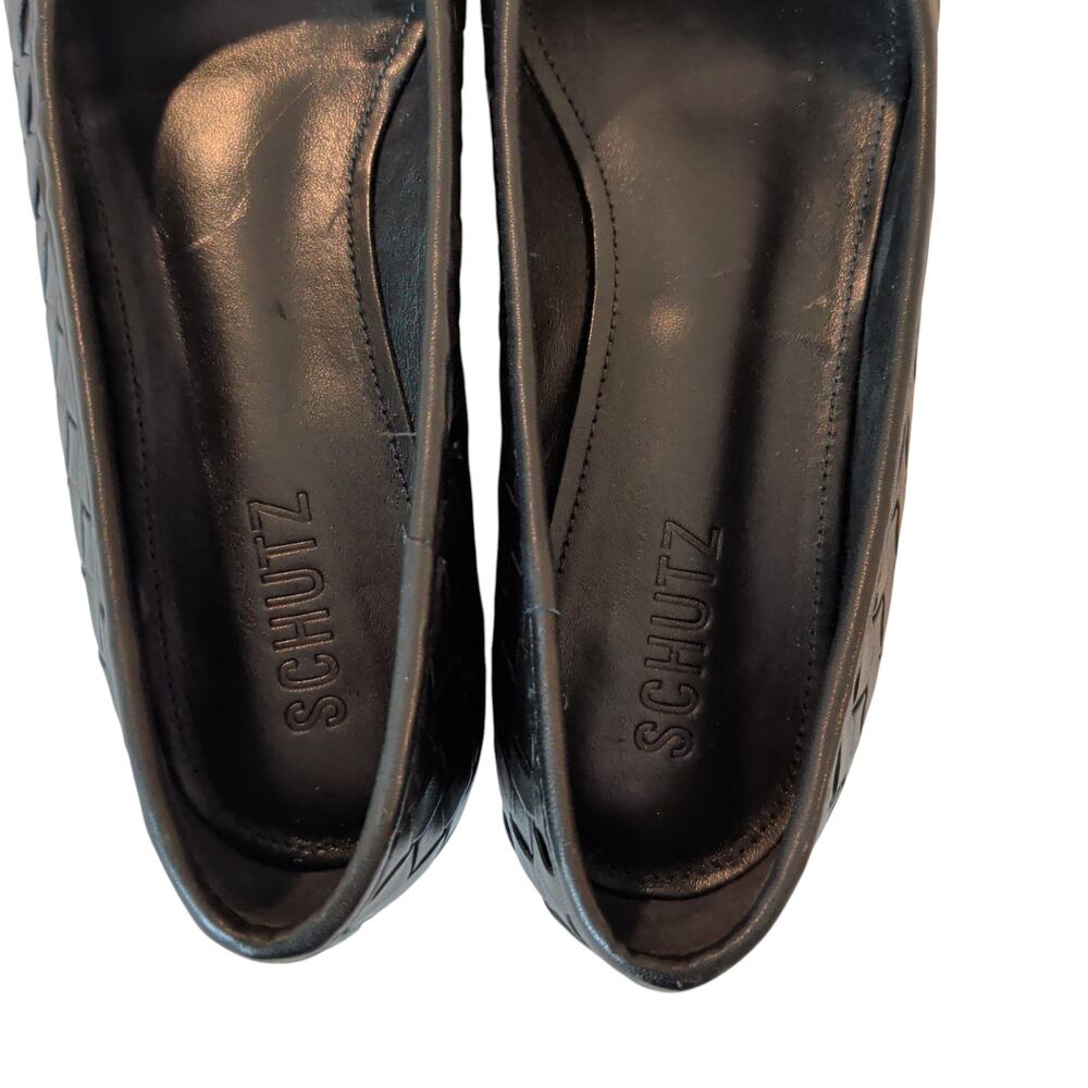 NIB Schutz Evereve Women's Sz 6 Arissa Woven Ballet Flat Slip On Leather Shoes - Picture 6 of 10